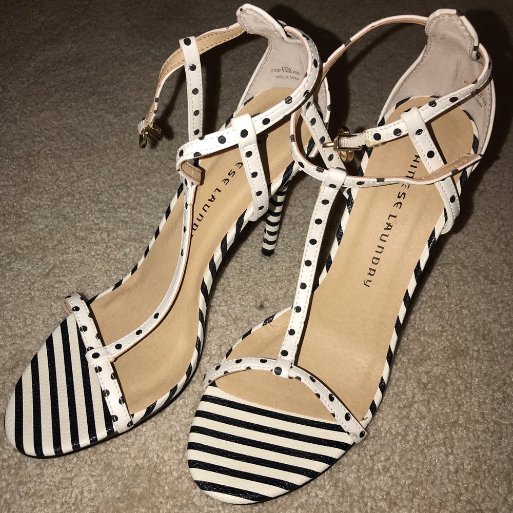 Black and white heels